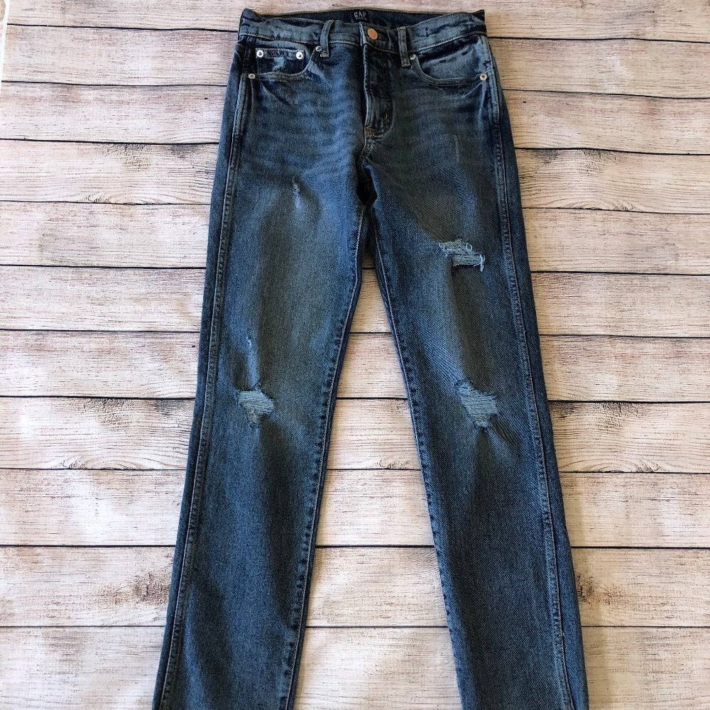 Gap Slim Straight Distressed Jeans Size 2/26R - Picture 2 of 8